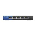image produit Linksys Switch Non Manageable Gigabit Avec 5 Ports Lgs105-Eu(ethernet Maison et Bureau Avec Boîtier Métallique, Séparateur ethernet au Mur Ou sur Un Bureau, Plug & Play) - livrable en France